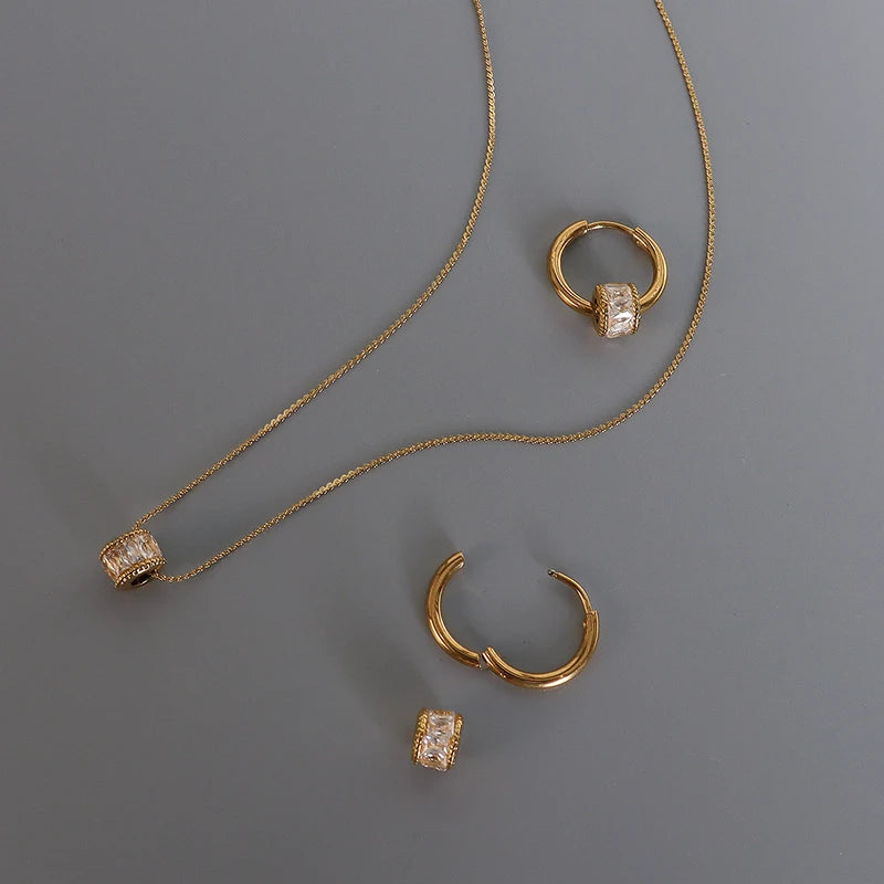 Luxury Crystal Necklace & Earrings Set