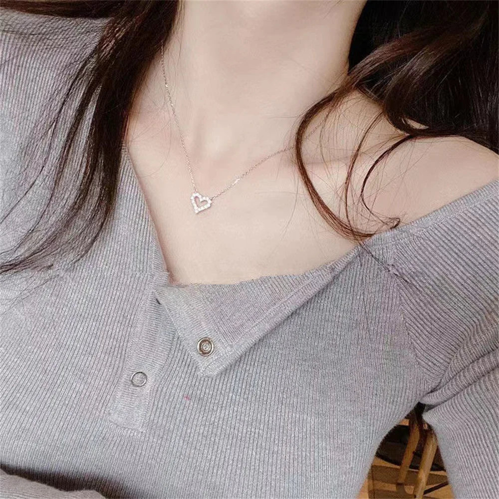 Crystal Hollow Love Necklace