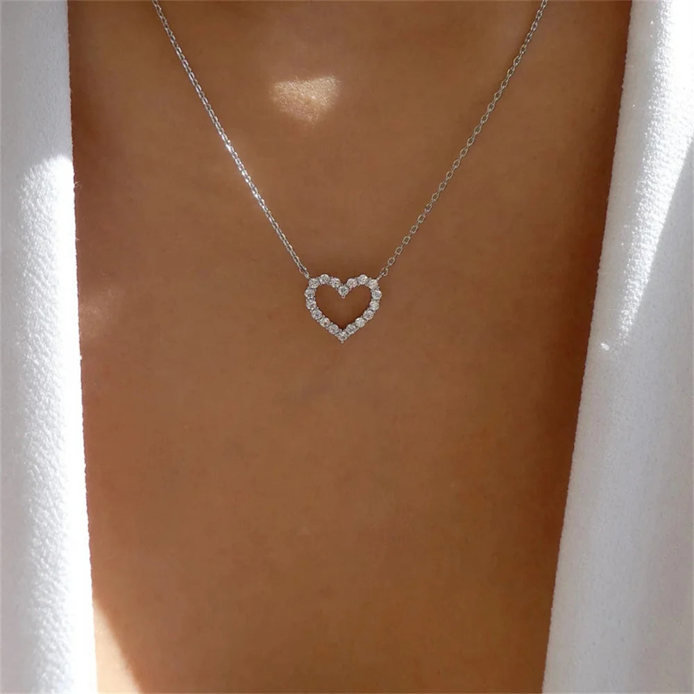 Crystal Hollow Love Necklace