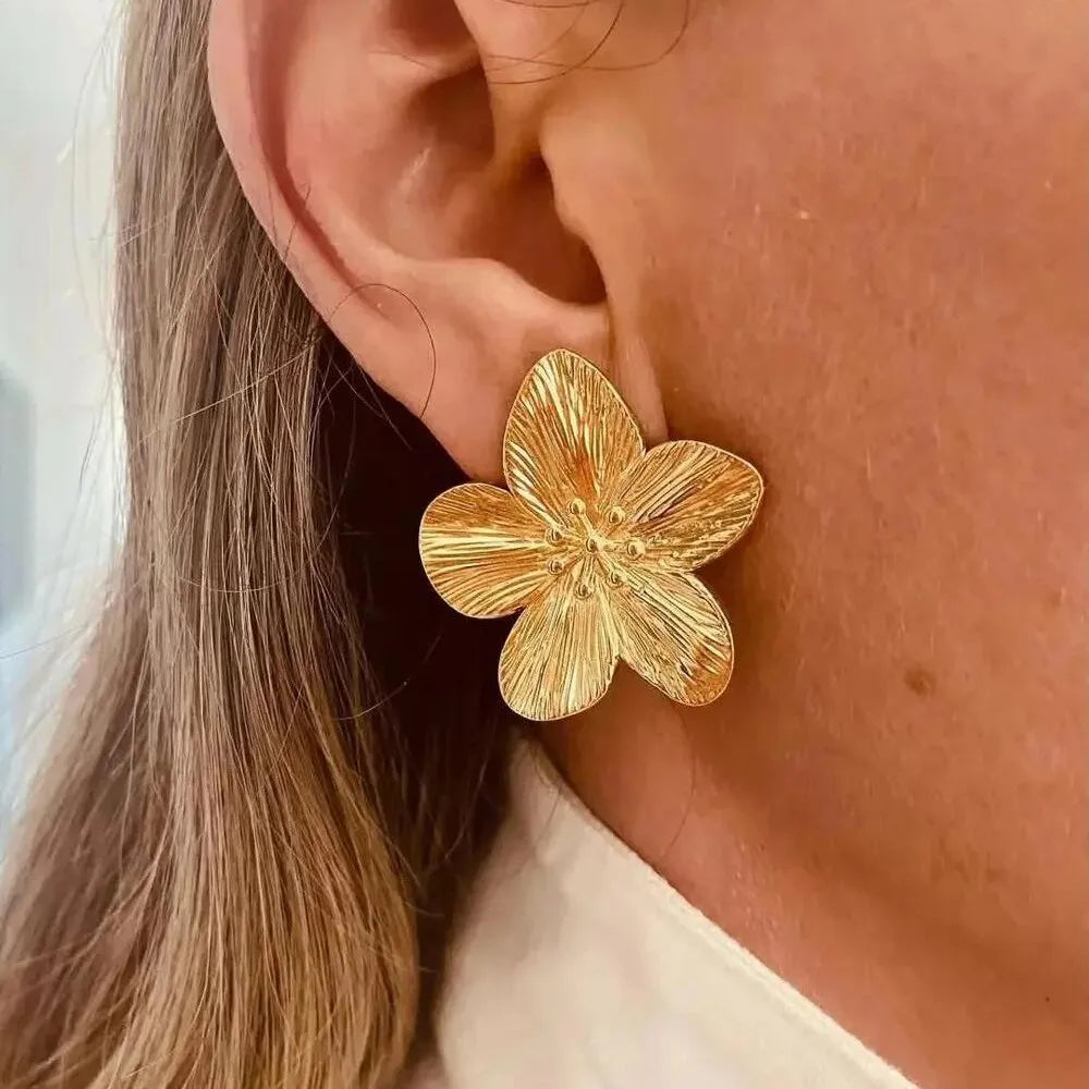 Trendy Floral Stainless Steel Earrings for Women Party & Daily Wear