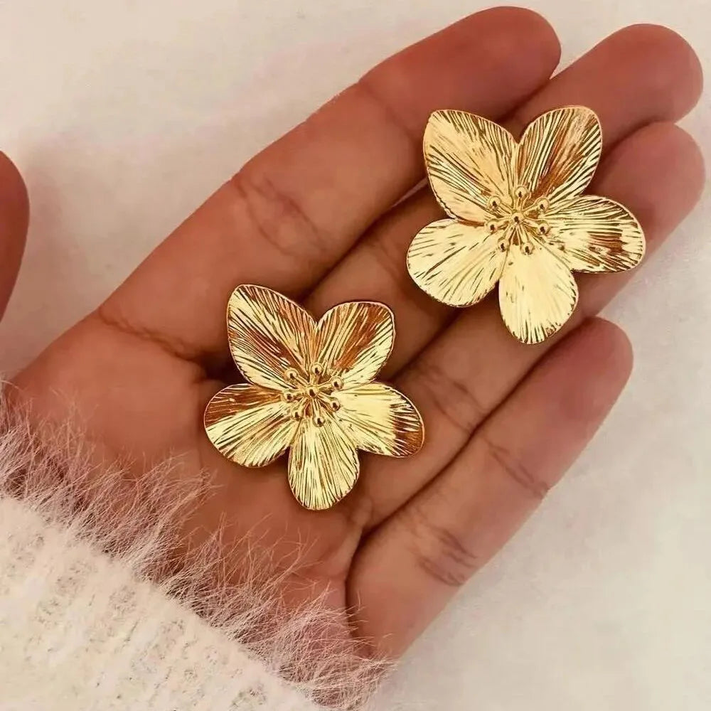 Trendy Floral Stainless Steel Earrings for Women Party & Daily Wear