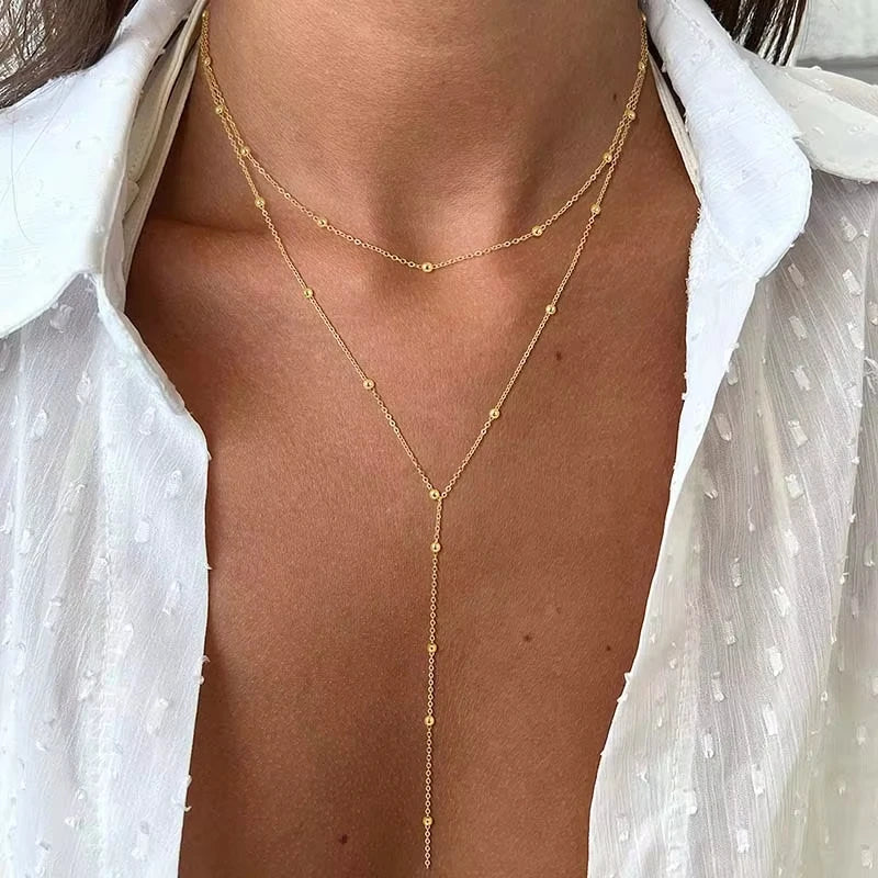 Dainty Gold Drop Necklace
