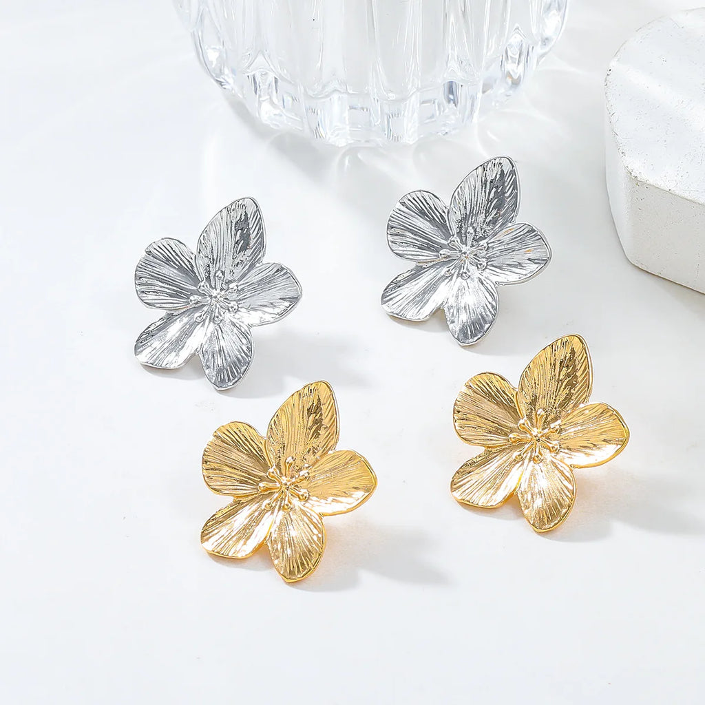 Trendy Floral Stainless Steel Earrings for Women Party & Daily Wear