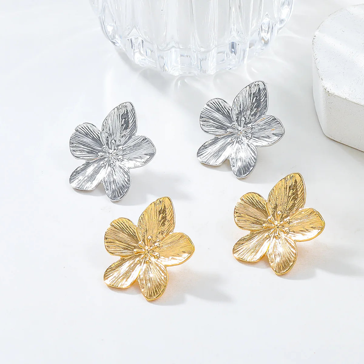Trendy Floral Stainless Steel Earrings for Women Party & Daily Wear