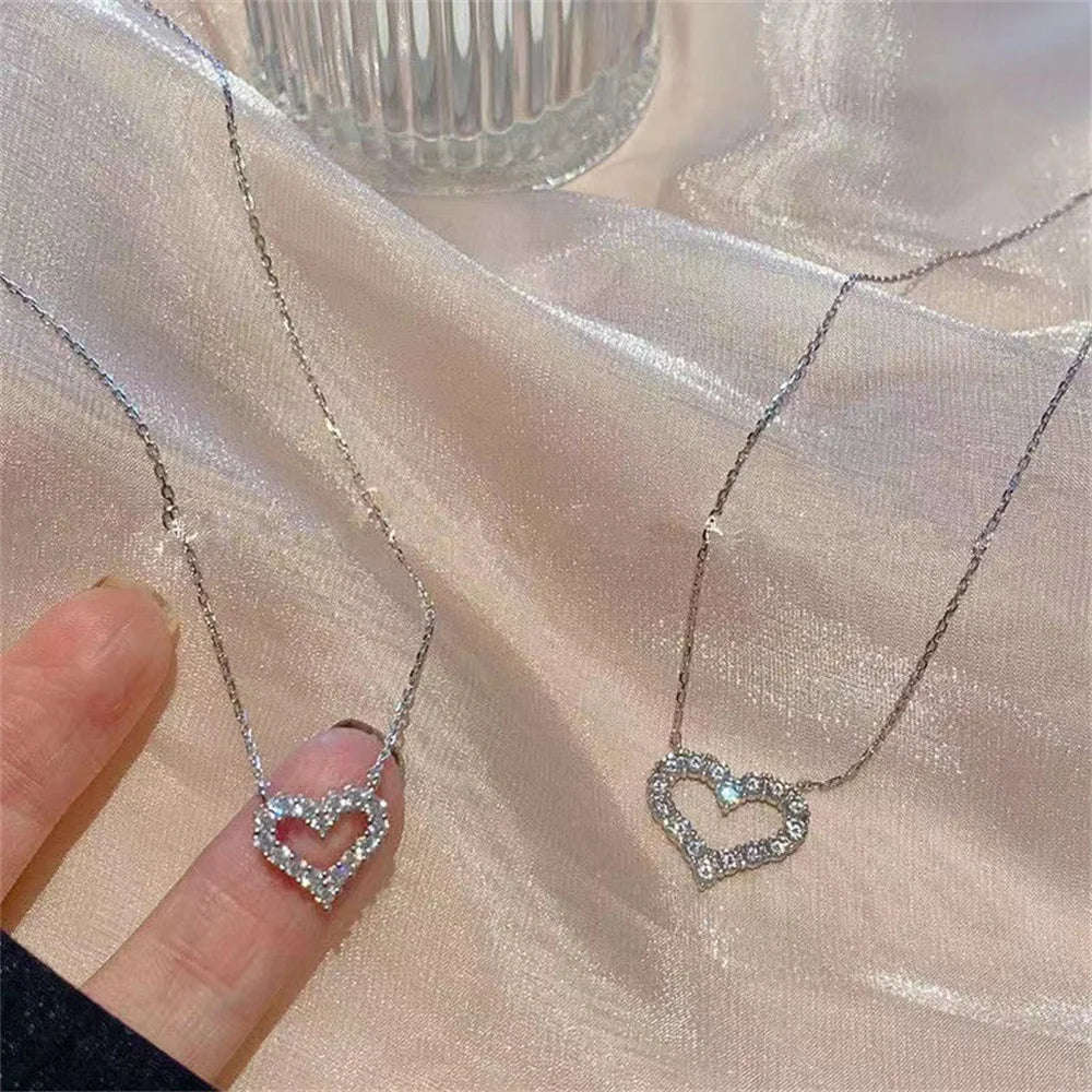 Crystal Hollow Love Necklace