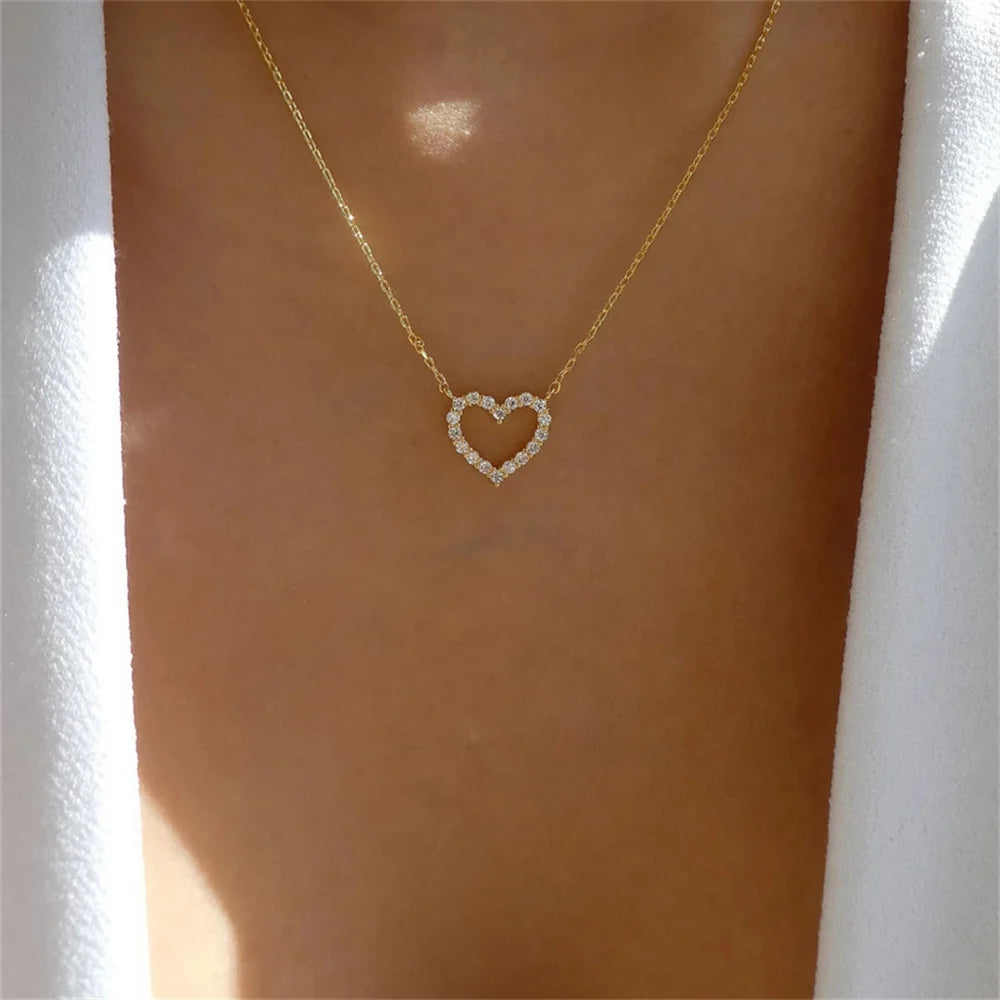 Crystal Hollow Love Necklace